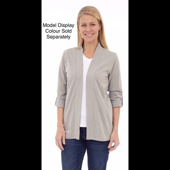 🌟 Navy Roll-Up Sleeve Open Cardigan - Picture 5 of 6